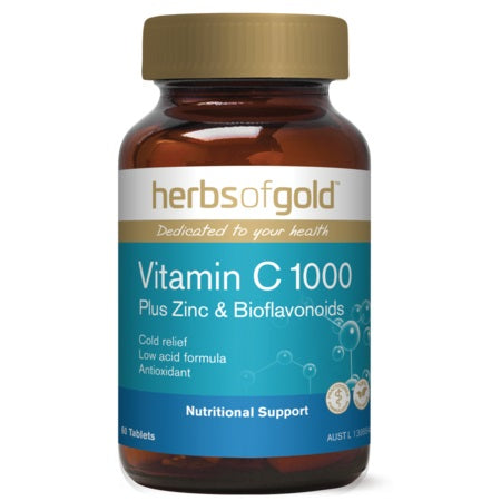 Herbs Of Gold Vitamin C 1000 Plus Zinc & Bioflavonoids 60tabs Vitamin C