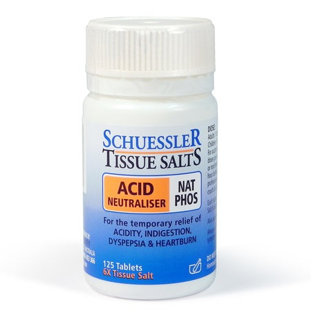 Schuessler Tissue Salts Nat Phos 6X (Acid Neutraliser) 125Tabs | SCHUESSLER TISSUE SALTS