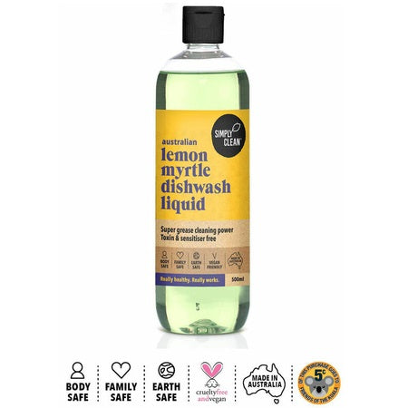 Simply Clean Australian Lemon Myrtle Dishwash Liquid 500ml