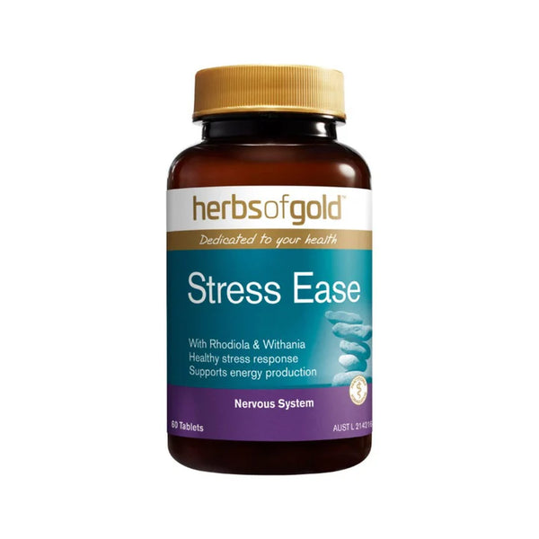 Herbs of Gold Stress Ease Adrenal Support 60tabs Complex