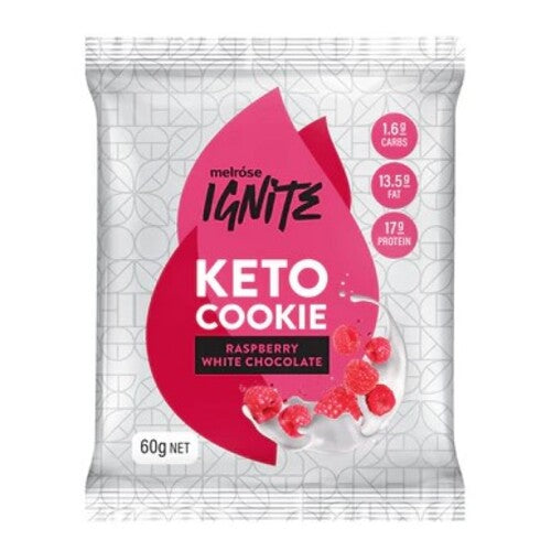 Melrose Ignite Keto Cookie White Choc Rasperry 12x60g
