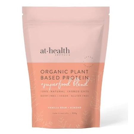 At Health Organic Plant Based Protein Vanilla & Almond 900g
