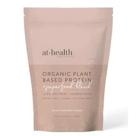 At Health Organic Plant Based Protein Choc Caramel Fudge 450g