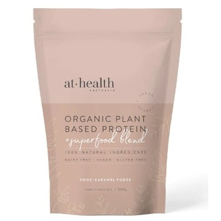 At Health Organic Plant Based Protein Choc Caramel Fudge 900g