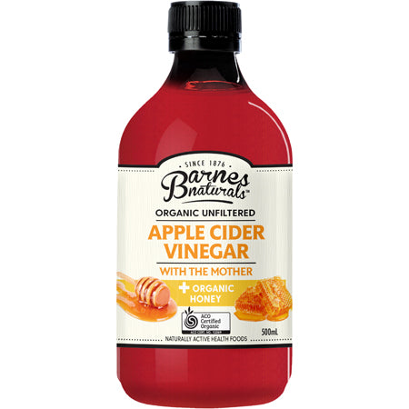 Barnes Naturals Organic Unfiltered Apple Cider Vinegar & Organic Honey 500ml