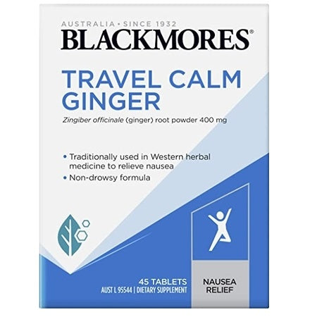 Blackmores Travel Calm Ginger 45Tabs Ginger