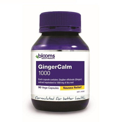 gingercalm 1000mg 90vcaps ginger (zingiber officinale) | BLOOMS