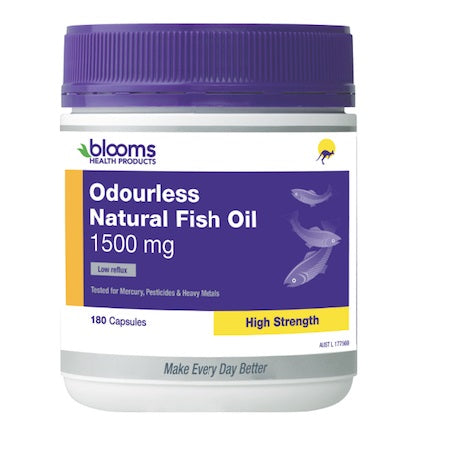 odourless omega 3 180caps natural fish oil 1500mg fish oils | BLOOMS