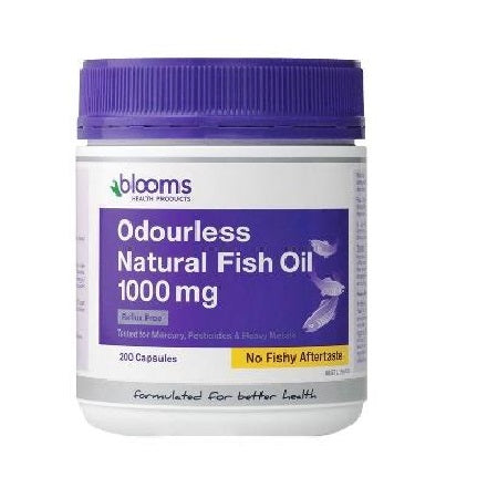 Blooms Odourless Omega 3 200Caps Natural Fish Oil 1000mg Fish Oils | BLOOMS