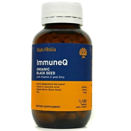 Hab Shifa ImmuneQ Organic Black Seed With Vitamin C & Zinc 120Tabs