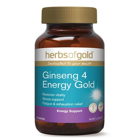 Herbs of Gold Ginseng 4 Energy Gold 60tabs Complex | HERBS OF GOLD