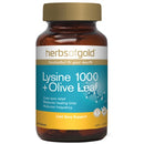 Herbs of Gold Lysine 1000 + Olive Leaf 100tabs Complex | HERBS OF GOLD