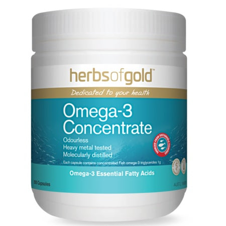 Herbs of Gold Omega-3 Concentrate 200caps Fish Oils | HERBS OF GOLD