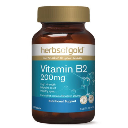 VITAMIN B2 200mg 60Tabs B2 | HERBS OF GOLD