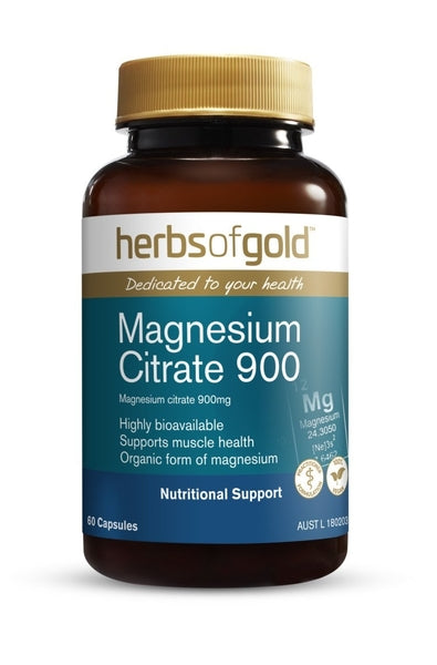 Herbs of Gold Magnesium Citrate 900 120Vcaps Magnesium (Mg)