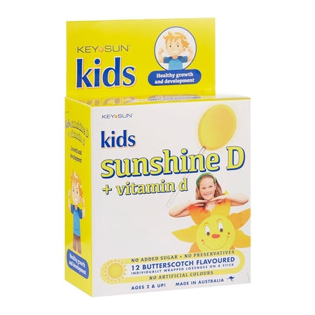Key Sun Kids Sunshine D + Vitamin D Lozenge On A Stick 12Pk