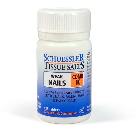 Schuessler Tissue Salts Comb K (Weak Nails) 125Tabs | SCHUESSLER TISSUE SALTS