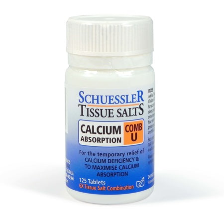Schuessler Tissue Salts Comb U (Calcium Absorption) 125Tabs | SCHUESSLER TISSUE SALTS