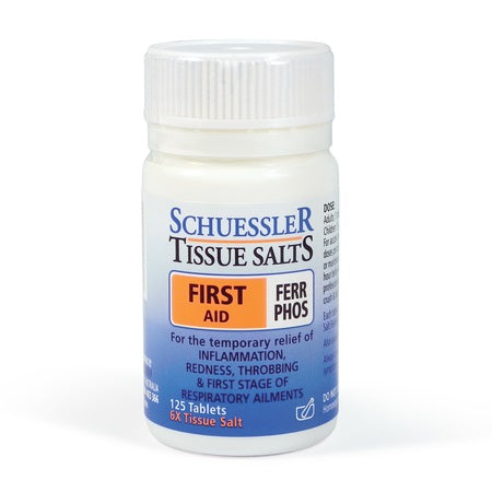 ferrum phos 6x (first aid) 125tabs | SCHUESSLER TISSUE SALTS