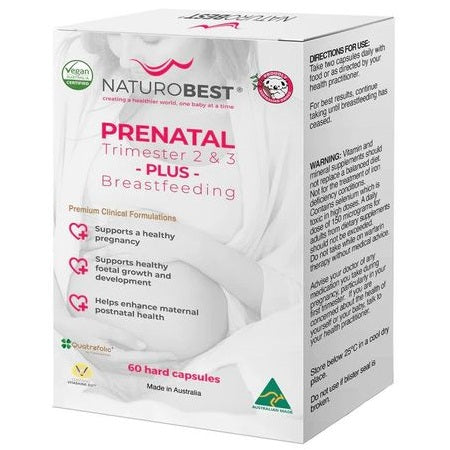 Naturobest Prenatal Trimester 2 & 3 Plus Breastfeeding 60Caps
