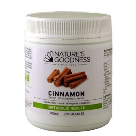 Nature'S Goodness Cinnamon 600mg 270Caps Cinnamon (Cinnamomum Verum)
