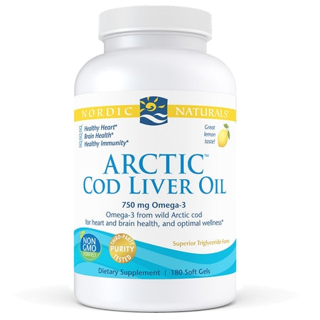 Nordic Naturals Arctic Cod Liver Oil Lemon 180Caps Fish Oils
