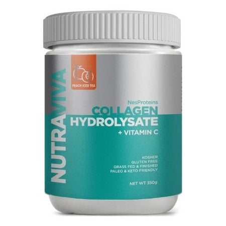 Nutraviva  Flavoured Collagen Hydrolysate + Vit C Peach Iced Tea 350g