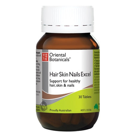 Oriental Botanicals Hair Skin Nails Excel 30Tabs Complex