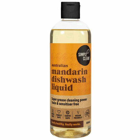 Simply Clean Australian Mandarin Dishwash Liquid 500ml