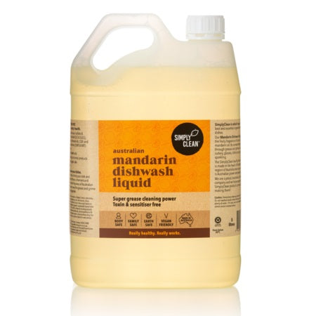 Simply Clean Australian Mandarin Dishwash Liquid 5L