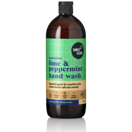 Simply Clean Australian Lime And Pepermint Hand Wash 1L