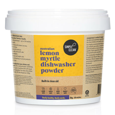 Simply Clean Australian Lemon Myrtle Dishwasher Powder 5Kg