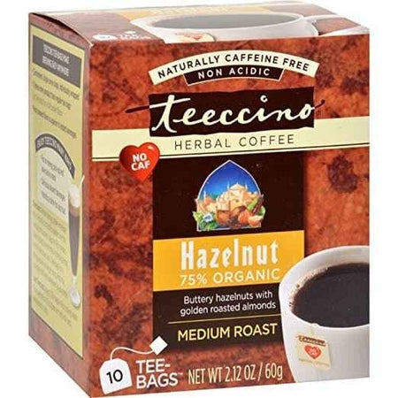 Teeccino Hazelnut Caffeine Free Herbal Coffee Teebags (Bx10) | TEECCINO