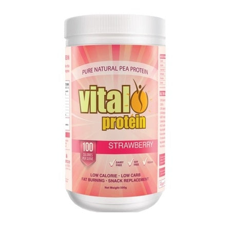 Vital Greens Vital Protein Strawberry 500g Pea Protein | VITAL GREENS