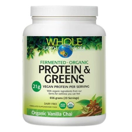 Whole Earth & Sea Fermented Organic Protein & Greens Vanilla Chai 656g