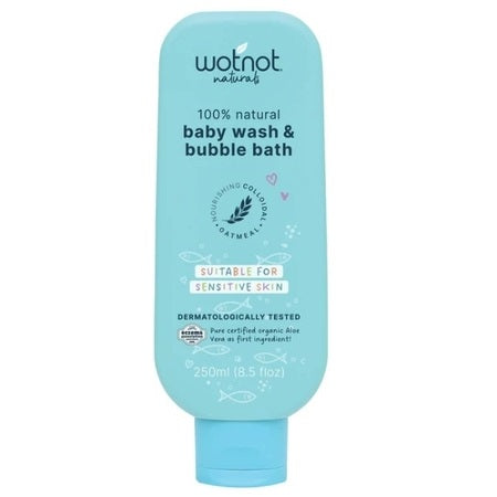 Wotnot 100% Natural Baby Wash & Bubble Bath 250ml