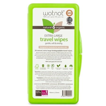 Wotnot Travel Wipes Hard Case 20Pk (Bx16) | WOTNOT