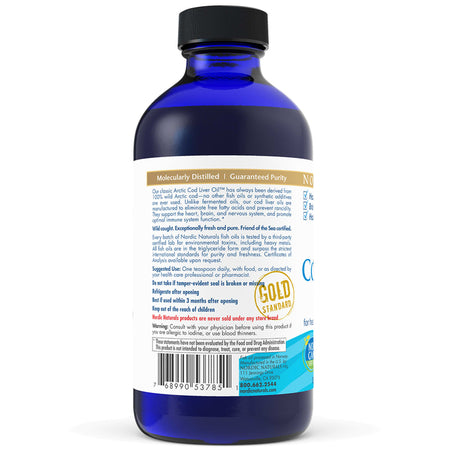 Nordic Naturals Arctic Cod Liver Oil Unflavoured 237ml Fish Oils